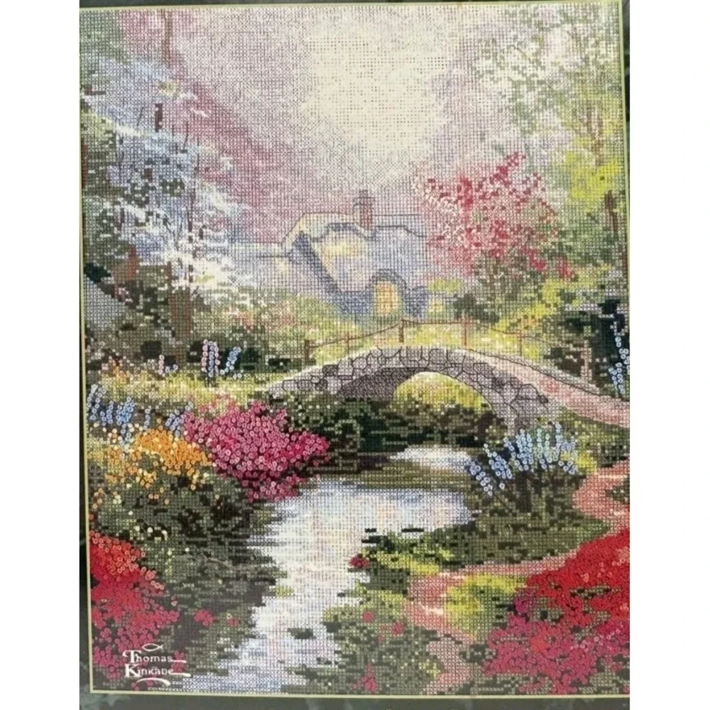 Candamar Designs Thomas Kinkade Cross Stitch Kit Brookside Hideaway #51157